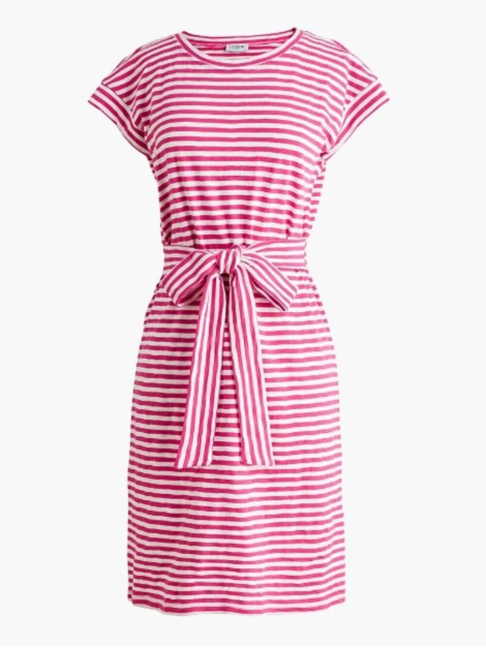 J.Crew Factory Striped Tie Waist Mini Dress